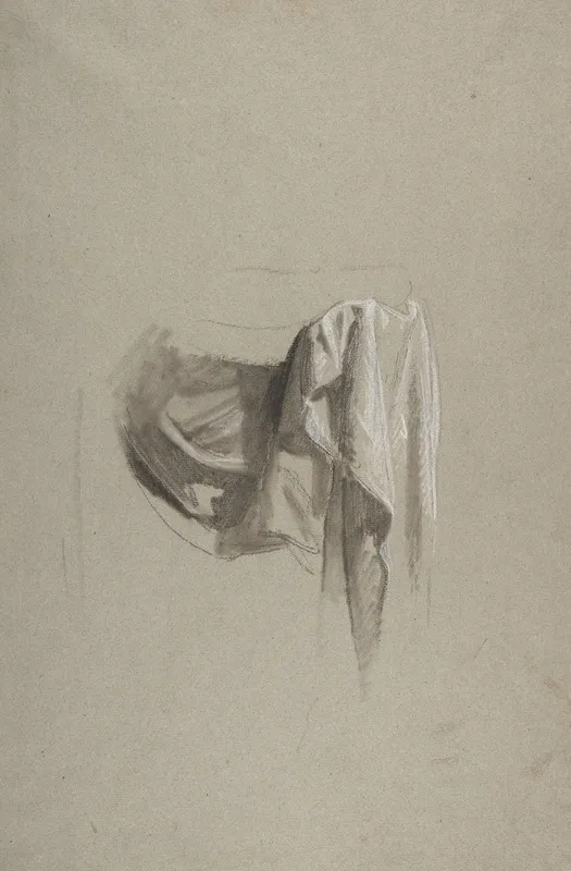 Drapery Study For Figure Holding Crown
