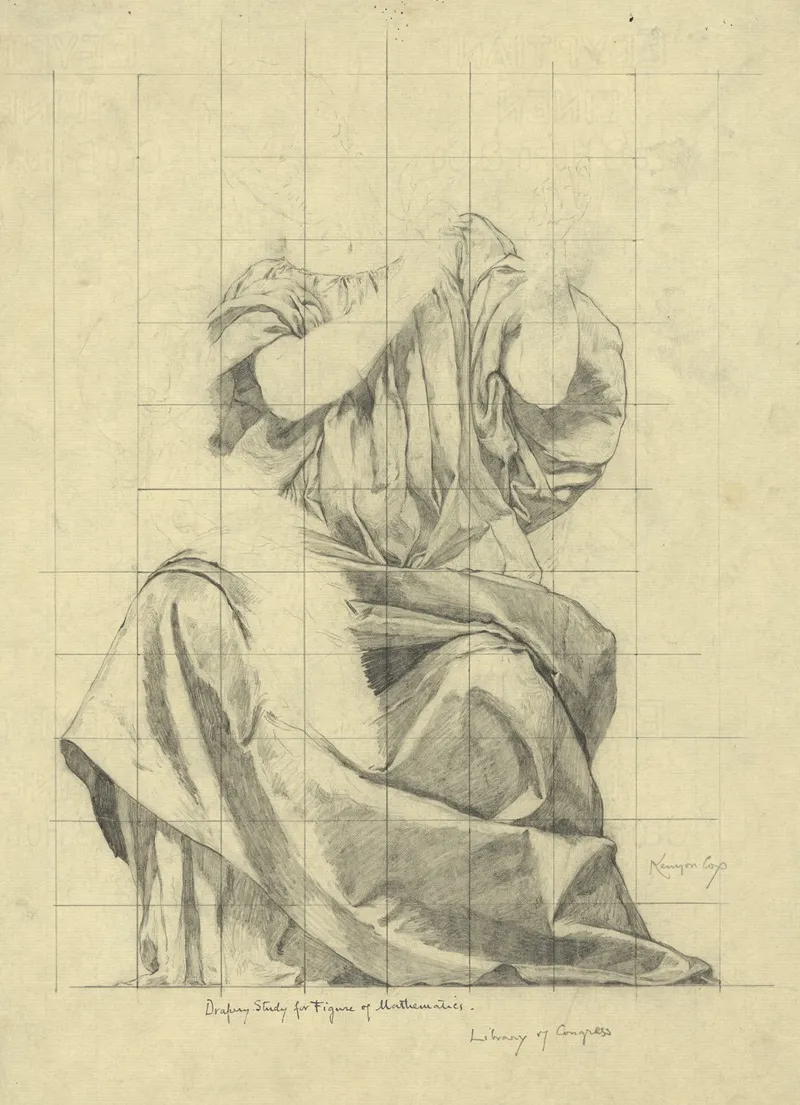 Drapery Study For Figure Of Mathematics Wall Art by Kenyon Cox - High-Resolution Digital Print