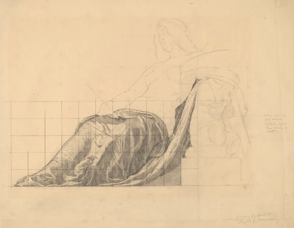 Drapery Study For Reclining Female Study For Painting