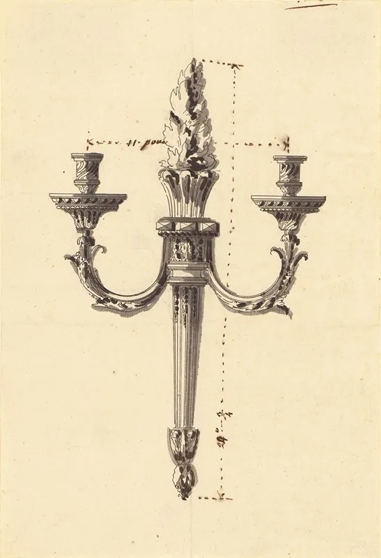 Drawing For A Wall Light Wall Art by Jean-Louis Prieur - High-Resolution Digital Print