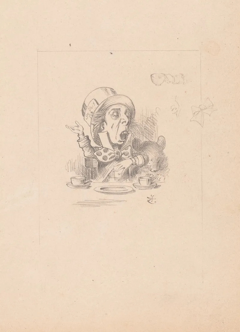 Drawing Of The Hatter Engaging In Rhetoric