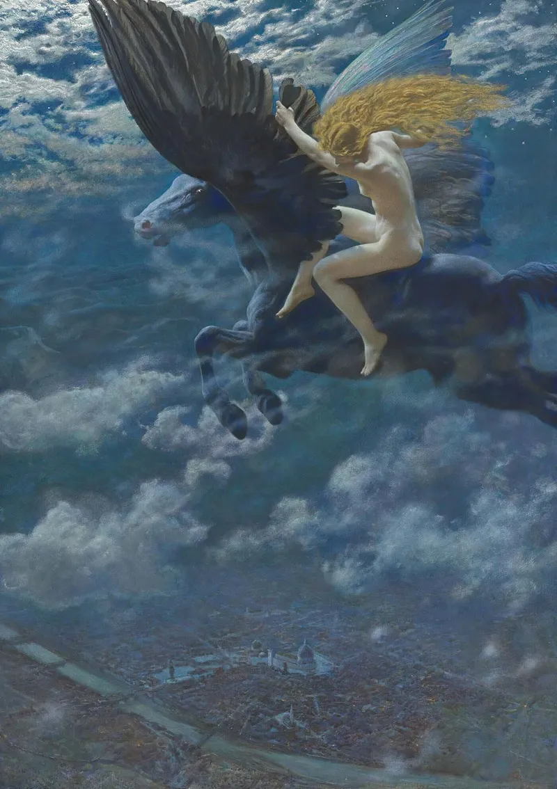Dream Idyll A Valkyrie Wall Art by Edward Robert Hughes - High-Resolution Digital Print