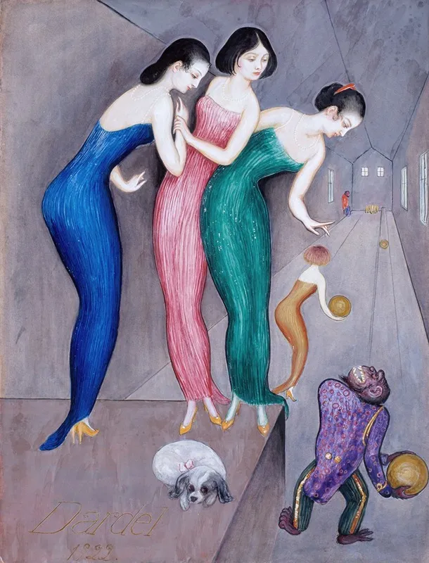 Dreams And Fantasies No 1 The Skittle Alley Wall Art by Nils Dardel - High-Resolution Digital Print