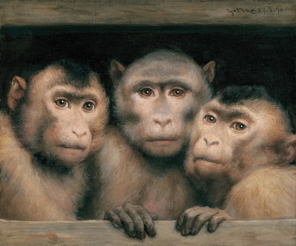 Drei Affen Wall Art by Gabriel von Max - High-Resolution Digital Print