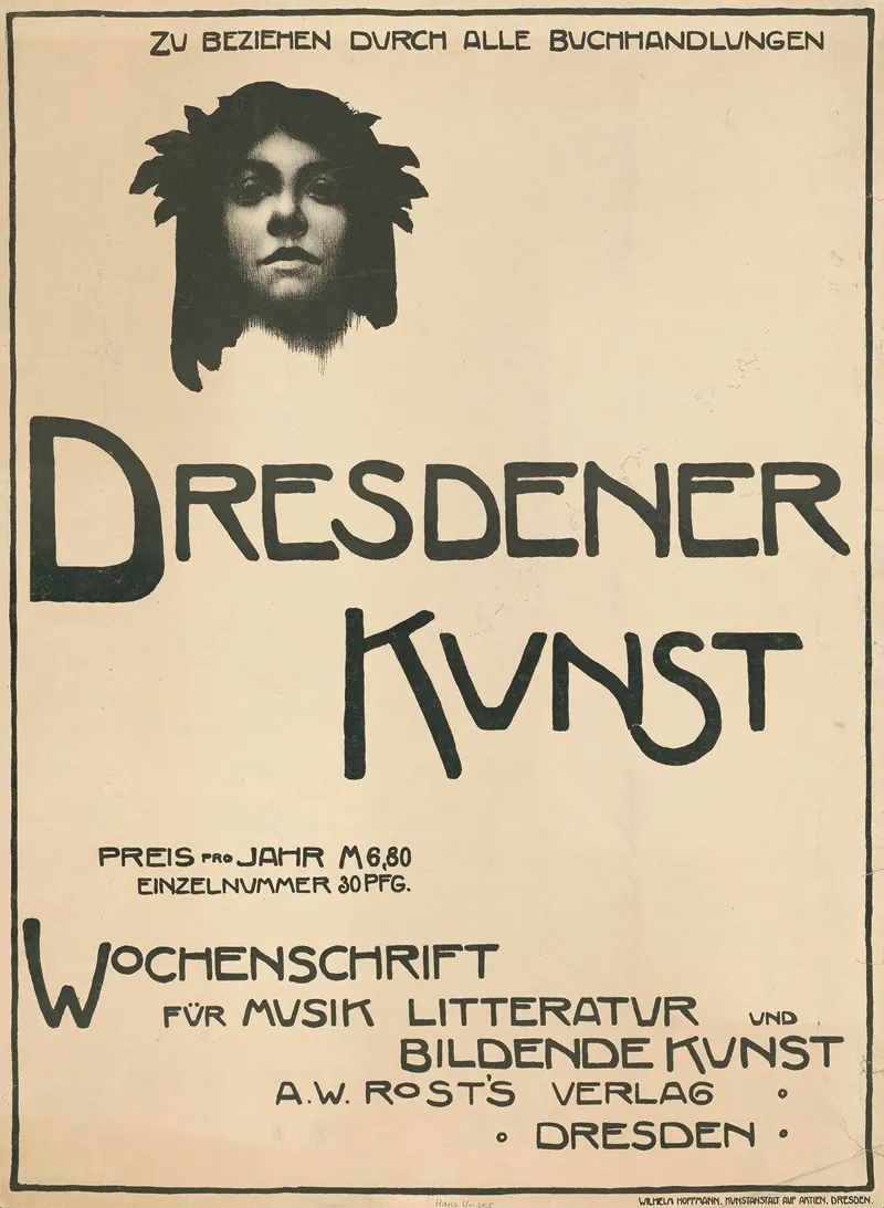 Dresdener Kunst Wochenschrift Fur Musik Litteratur Und Bildende Kunst Wall Art by Hans Unger - High-Resolution Digital Print