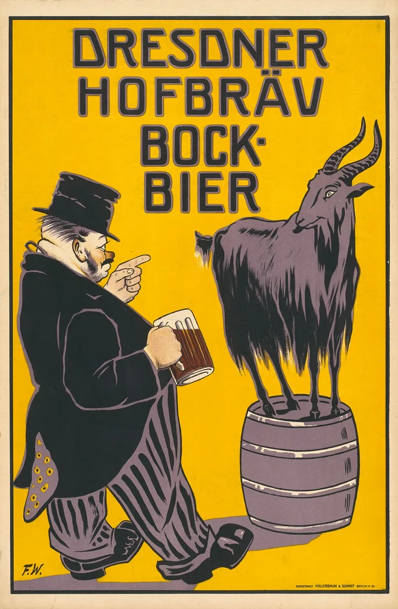 Dresdner Hofbrau Bock Bier Wall Art by Fritz Wolff - High-Resolution Digital Print