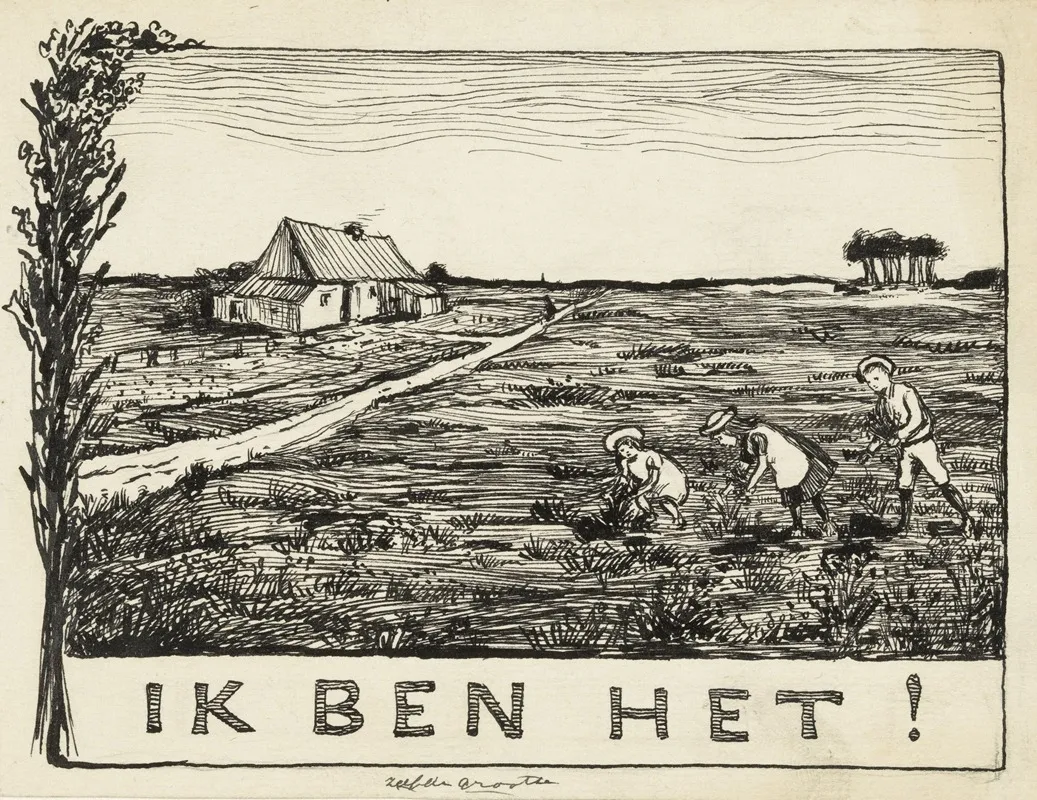 Drie Kinderen In Een Landschap Met Boerderij Ik Ben Het
