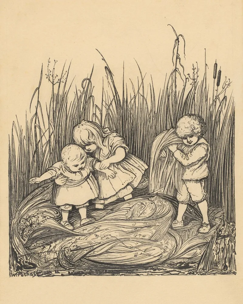 Drie Kinderen In Het Riet 2 Wall Art by Willem Pothast - High-Resolution Digital Print