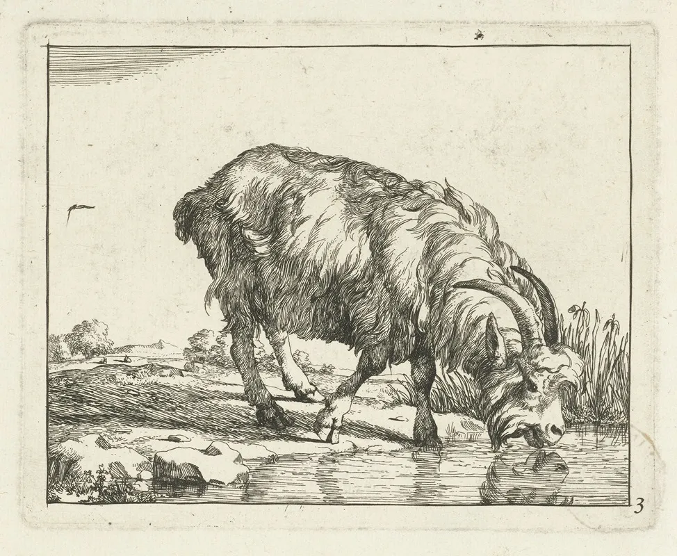 Drinking Goat Wall Art by Marcus de Bye - High-Resolution Digital Print