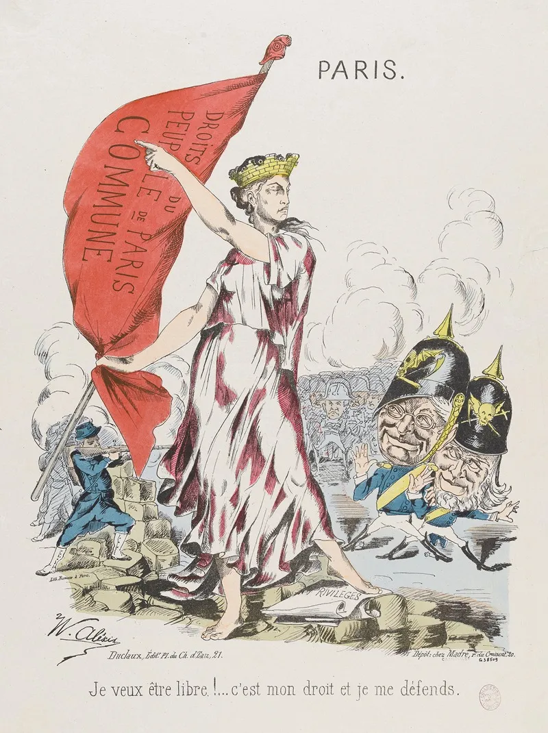 Droits Du Peuple De Paris Commune Je Veux Etre Libre Cest Mon Droit Et Je Me Defends Wall Art by W. Alexis - High-Resolution Digital Print