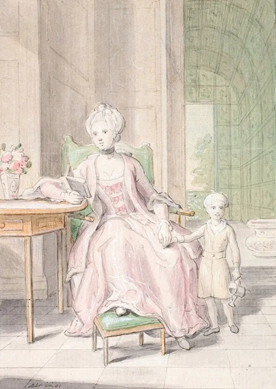 Dronning Caroline Mathilde Med Kronprins Frederik Wall Art by Peder Als - High-Resolution Digital Print