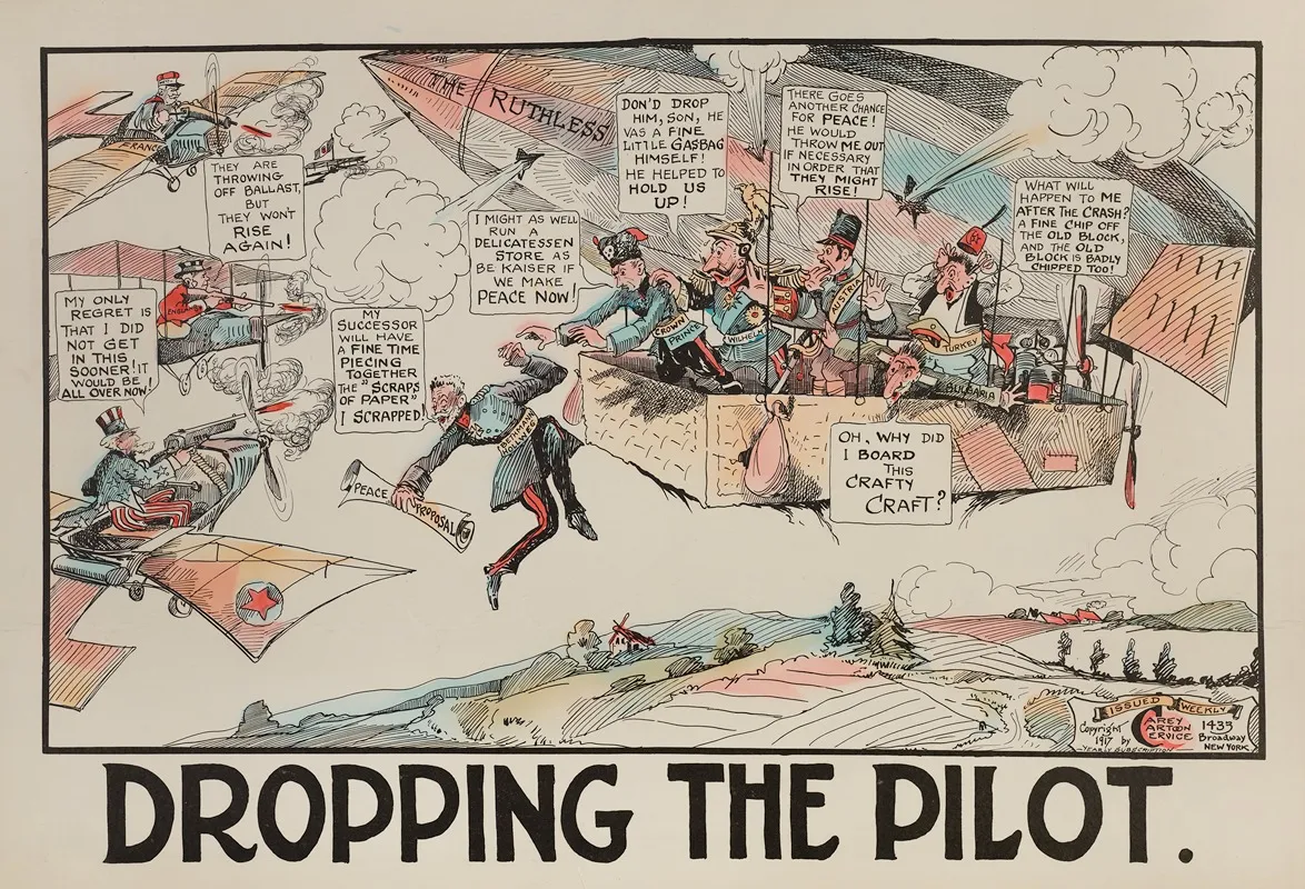 Dropping The Pilot 3 Wall Art by Carey Cartoon Service - High-Resolution Digital Print