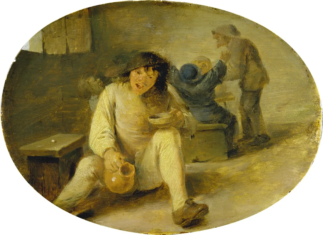 Drunken Peasant Wall Art by Adriaen Brouwer - High-Resolution Digital Print