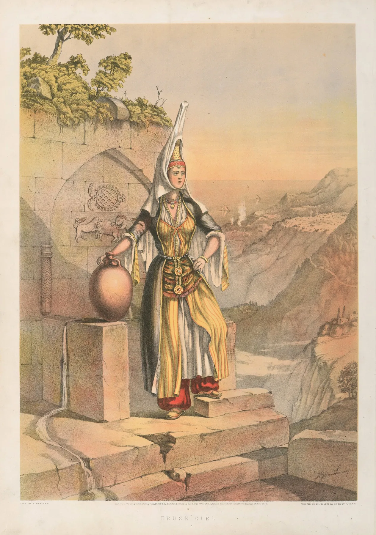 Druse Girl Wall Art by Henry John Van-Lennep - High-Resolution Digital Print
