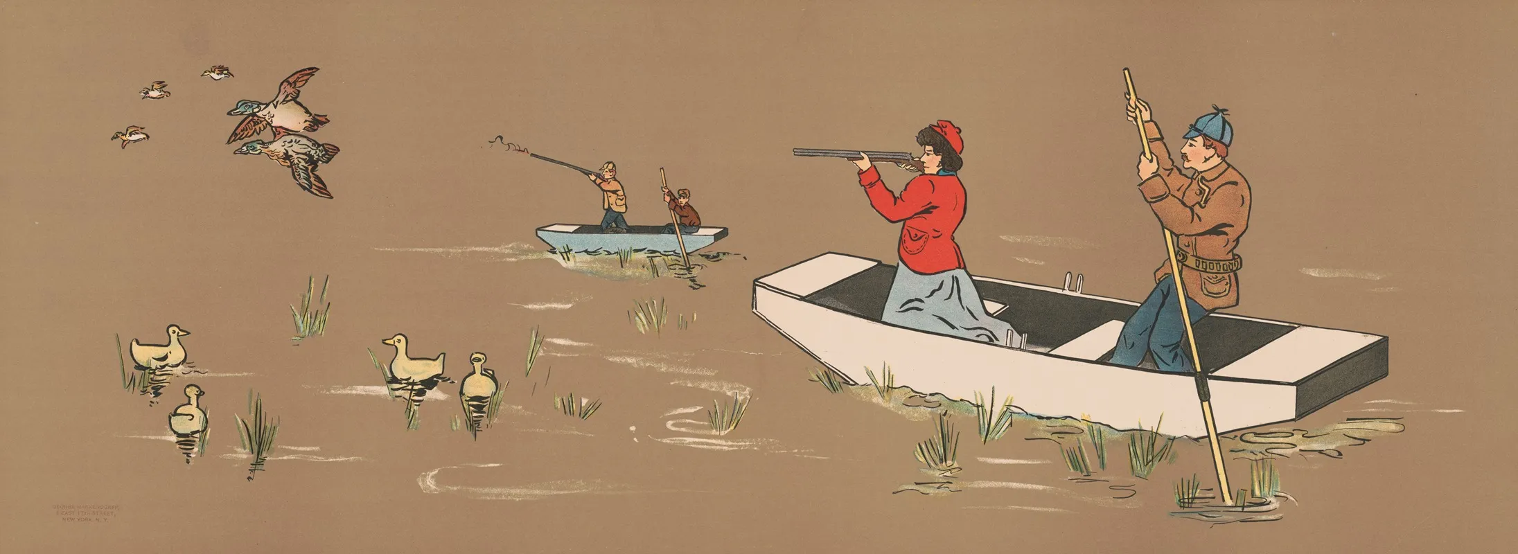 Duck Shooting 7 Wall Art by George Markendorff - High-Resolution Digital Print