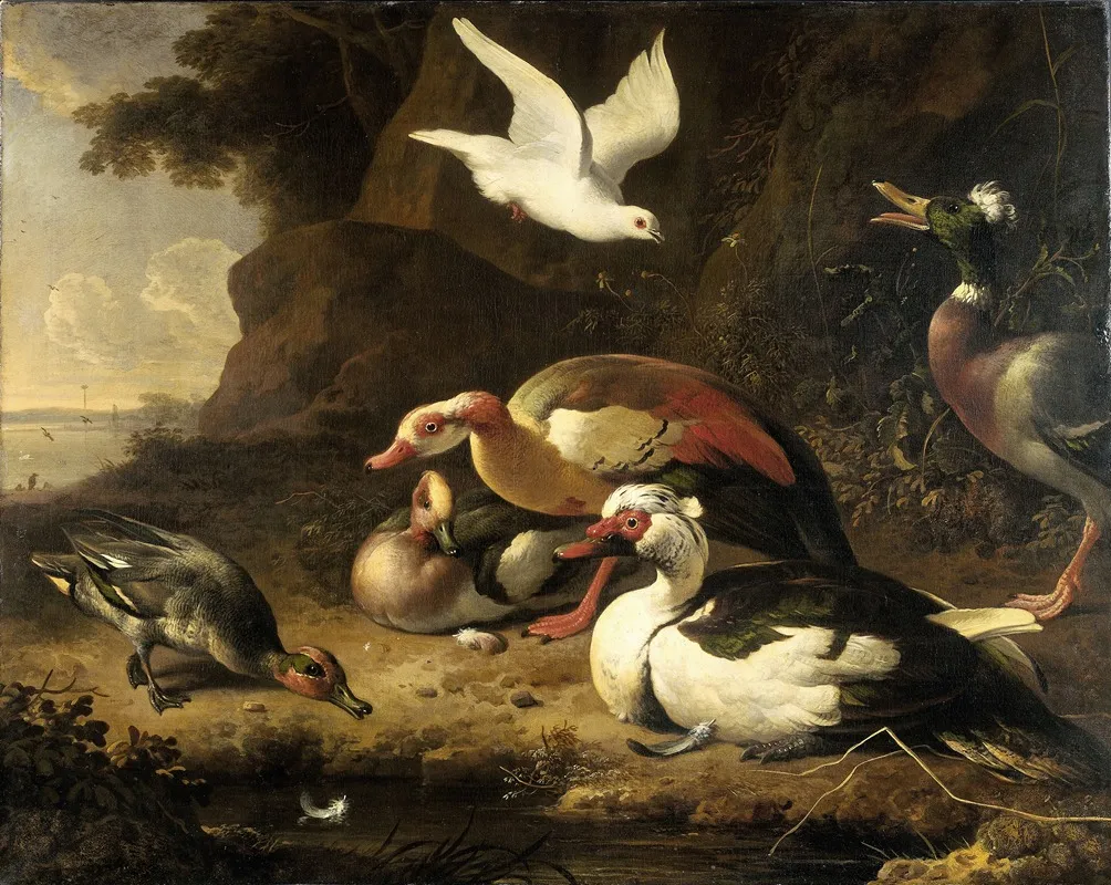 Ducks 3 Wall Art by Melchior d'Hondecoeter - High-Resolution Digital Print