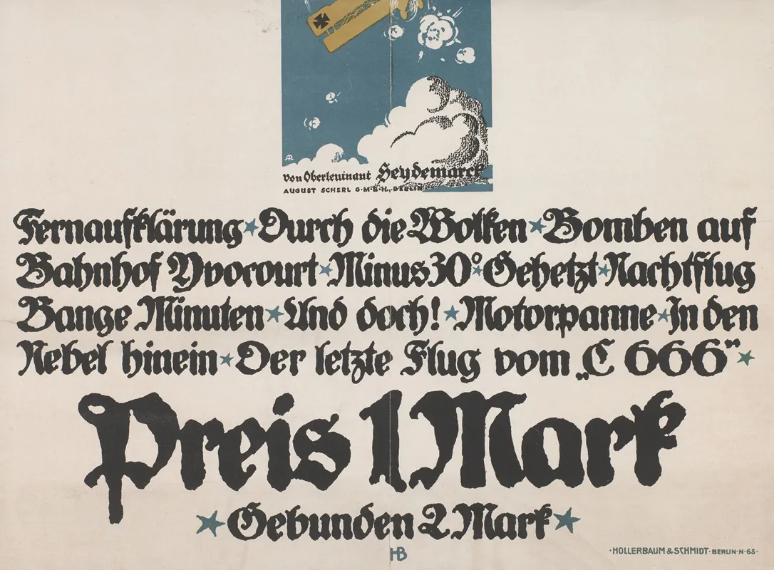 Duits Dubbeldekker Vliegtuig In De Wolken Wall Art by A. Rother - High-Resolution Digital Print