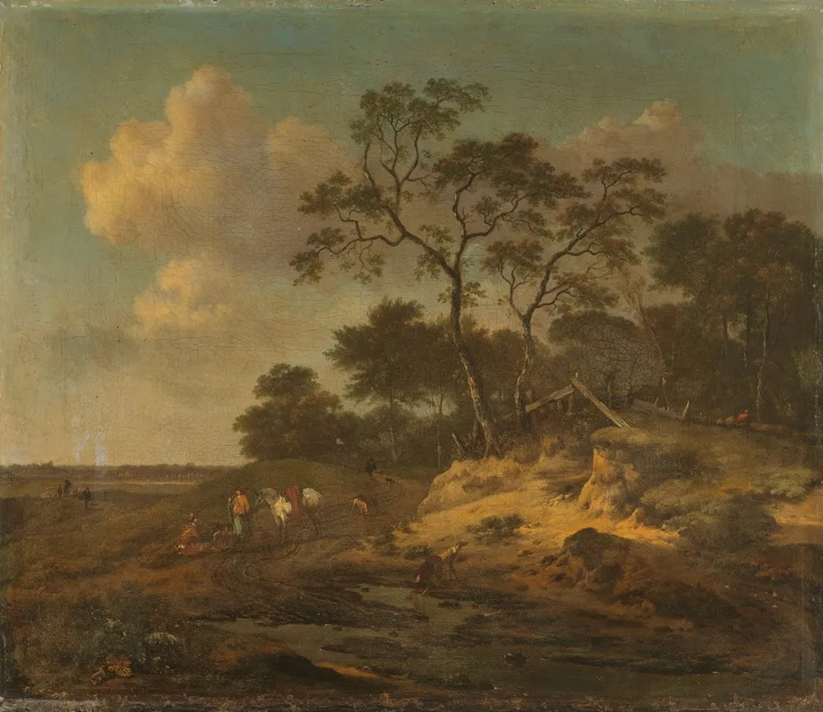 Dune Landscape With Hunters Resting