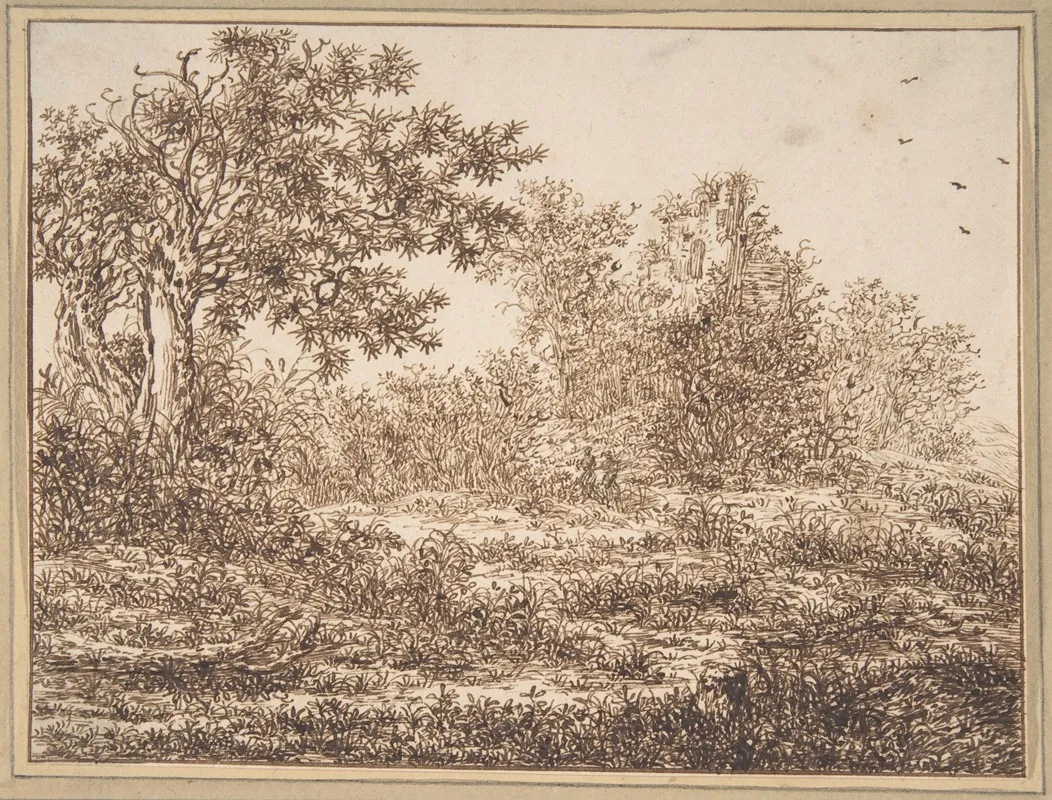 Dune Landscape With Trees Wall Art by Adriaen Hendriksz. Verboom - High-Resolution Digital Print