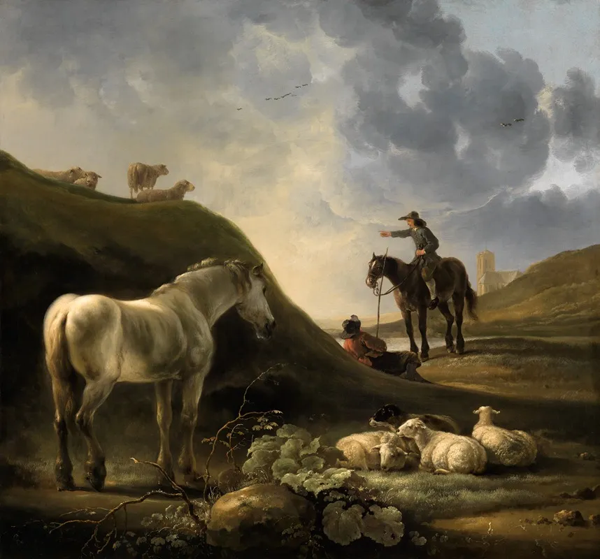 Dunenlandschaft Mit Grauschimmel Wall Art by Aelbert Cuyp - High-Resolution Digital Print