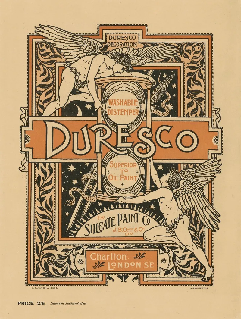 Duresco Washable Distemper Superior To Oil Paint The Silicate Paint Company Wall Art by Walter Crane - High-Resolution Digital Print