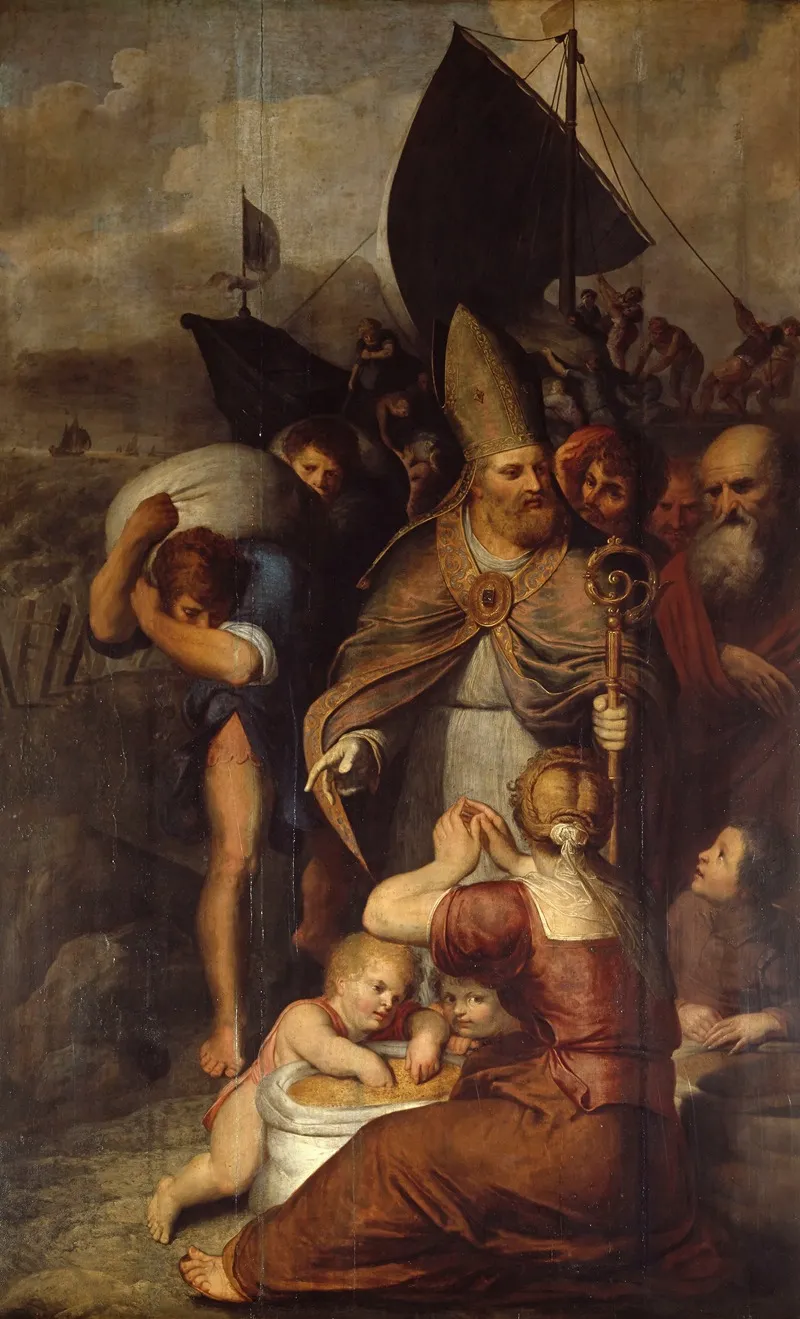 During A Famine In Myra Saint Nicholas Saves The People