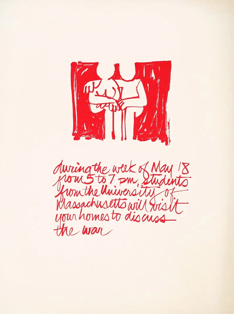 During The Week Of May 18 From 5 To 7pm Students From The University Of Massachusetts Will Visit Your Homes To Discuss The War Wall Art by Massachusetts College of Art - High-Resolution Digital Print