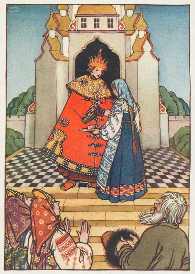 Durochka Shows The Tzar Her Apple On The Silver Plate