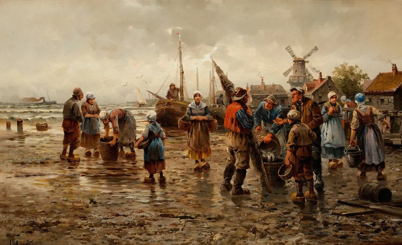 Dutch Fishers Wall Art by L. Hardt - High-Resolution Digital Print