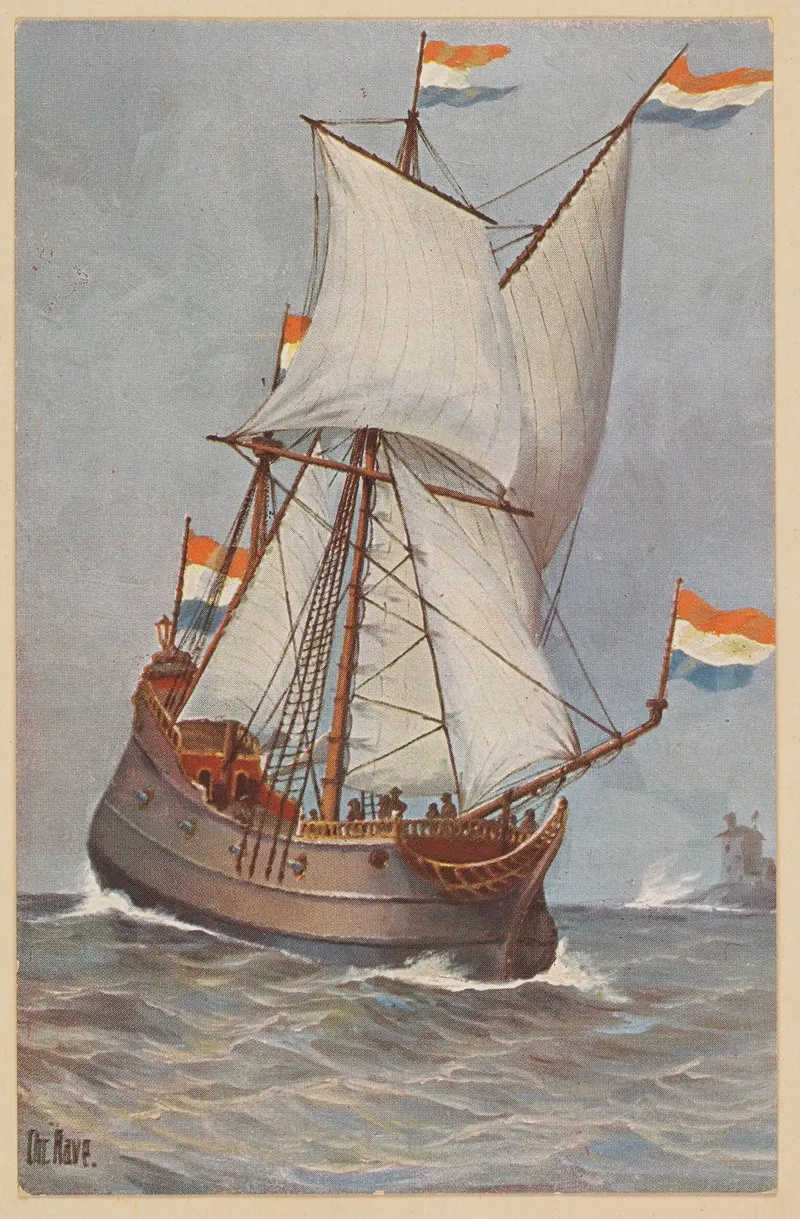 Dutch Merchant Ship 17th Century Wall Art by Christopher Rave - High-Resolution Digital Print