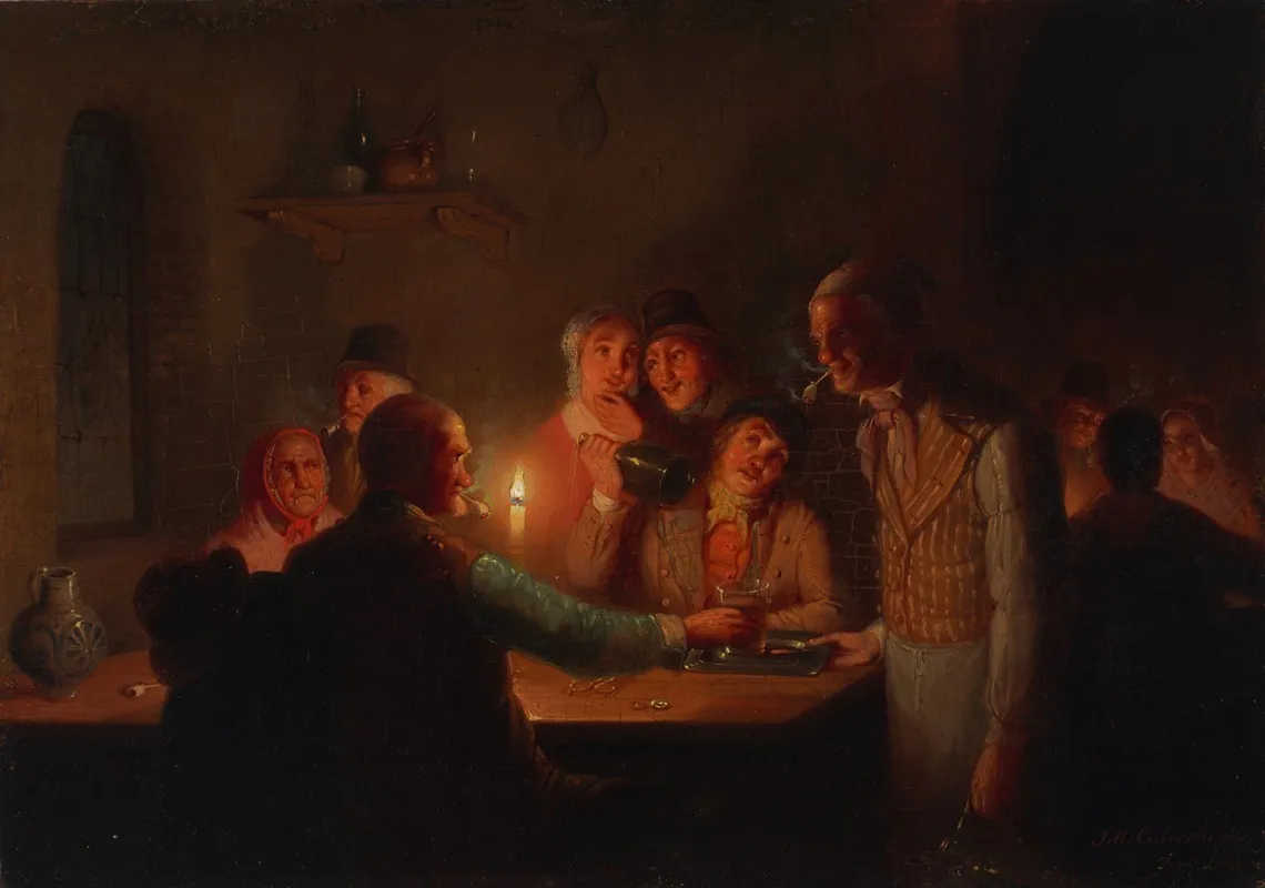 Dutch Tavern Scene Wall Art by Johann Mongles Culverhouse - High-Resolution Digital Print