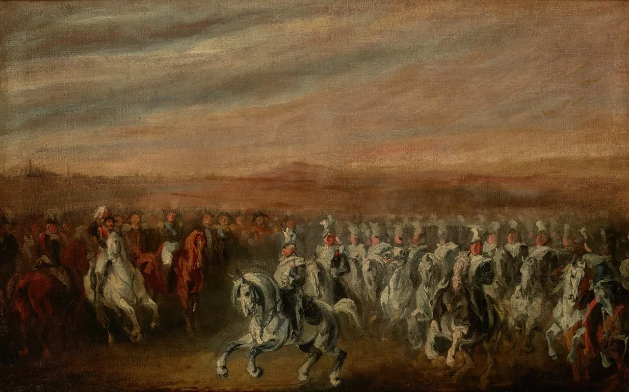 Dwernicki At The Head Of The 2nd Uhlan Regiment Wall Art by Piotr Michałowski - High-Resolution Digital Print