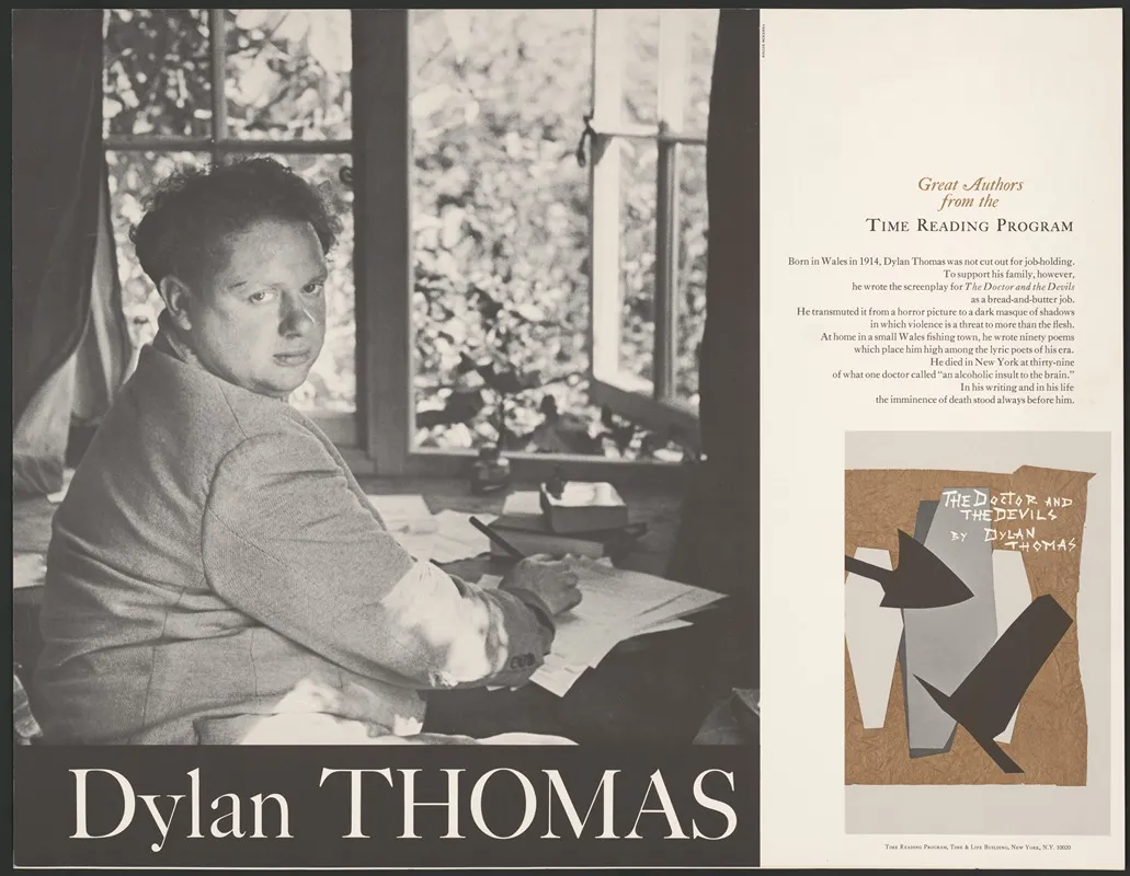 Dylan Thomas Great Authors From The Time Reading Program Wall Art by Rosalie Thorne McKenna - High-Resolution Digital Print