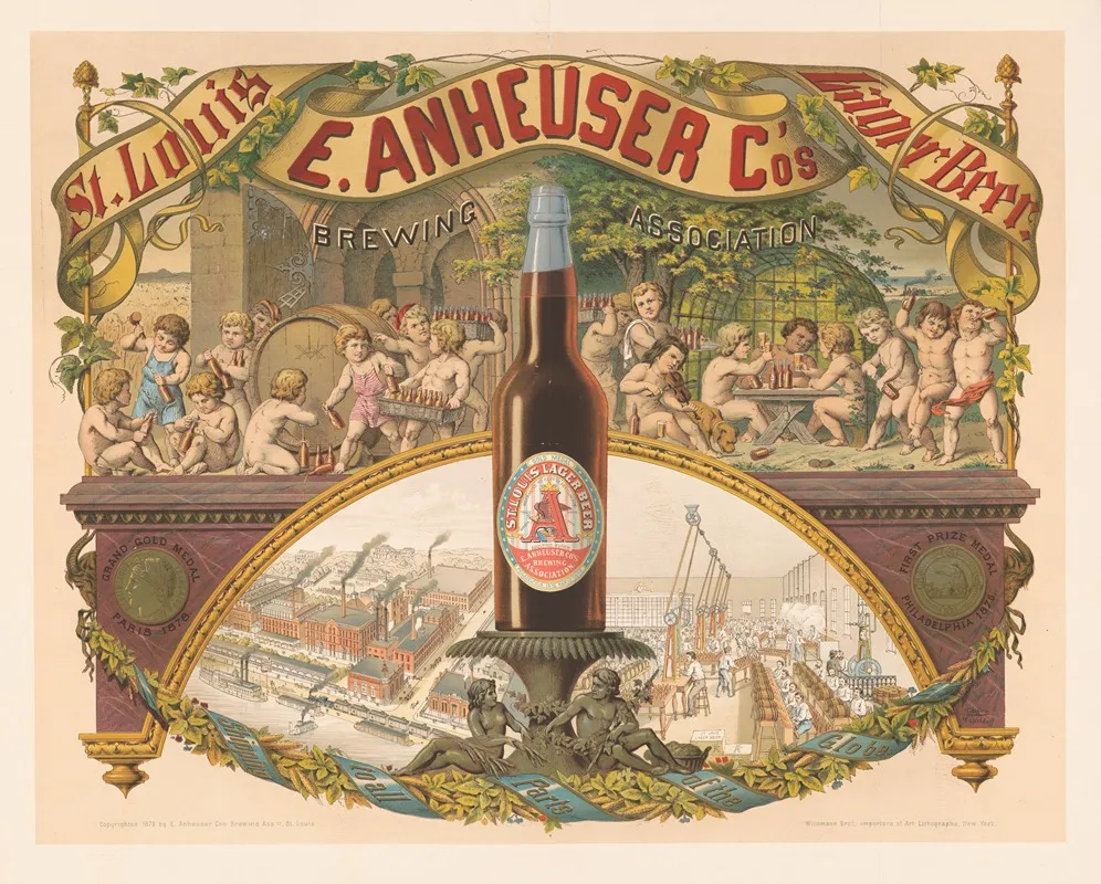 E Anheuser Cos Brewing Association St Louis Lager Beer 2 Wall Art by Wittemann Bros. - High-Resolution Digital Print