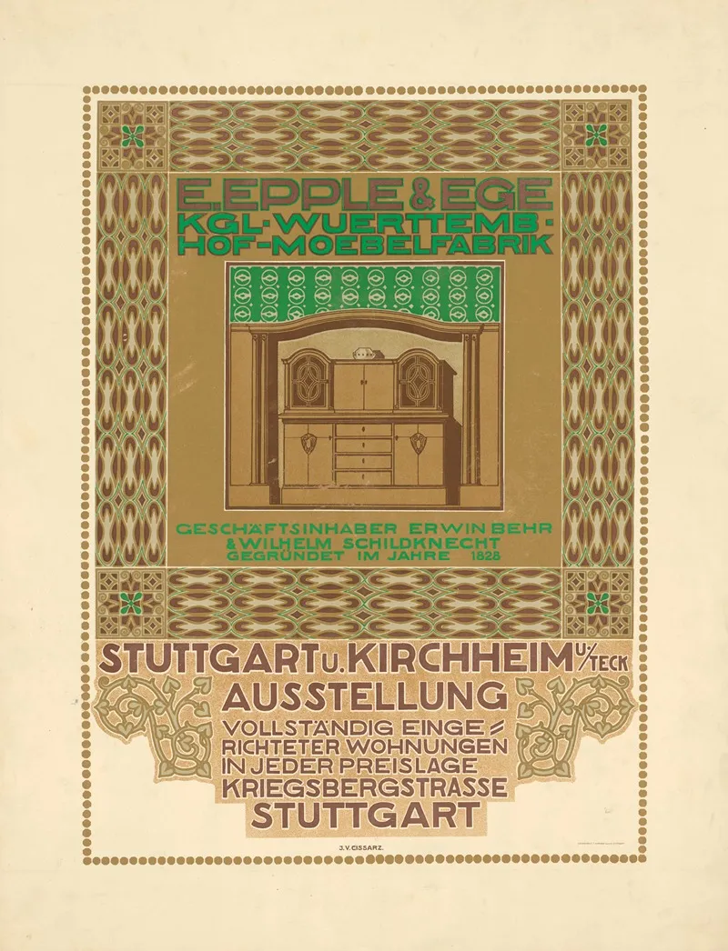 E Epple Ege Ausstellung Konigliche Wurttembergische Hof Mobelfabrik