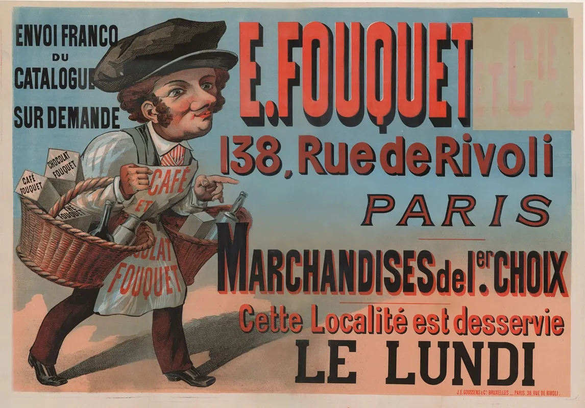 E Fouquet 138 Rue De Rivoli Paris Wall Art by J.E. Goossens & Cie - High-Resolution Digital Print