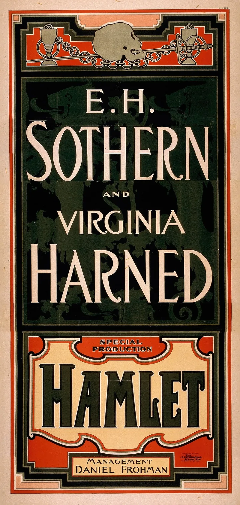 E H Sothern And Virginia Harned Special Production Of Hamlet