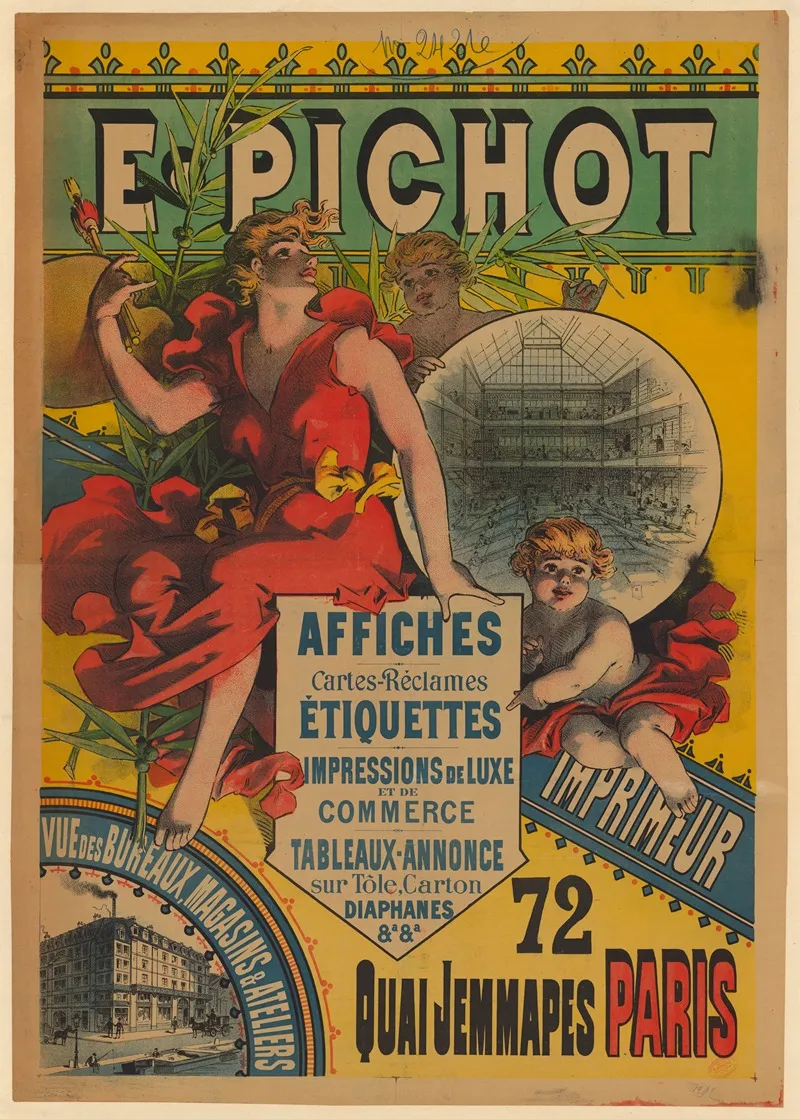E Pichot Affiches Cartes Reclames Etiquettes Impressions De Luxe Et De Commerce Wall Art by Imp. E. Pichot - High-Resolution Digital Print