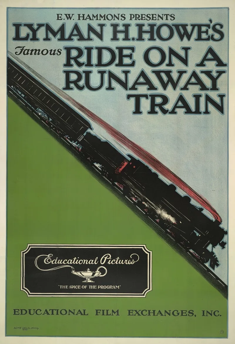 E W Hammons Presents Lyman H Howes Famous Ride On A Runaway Train Wall Art by Acme Litho Co. - High-Resolution Digital Print