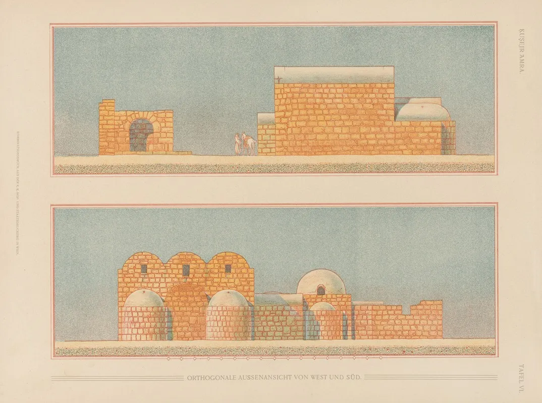 ḳuṣejr ʻamra Mit Einer Karte Von Arabia Petraea Pl 06