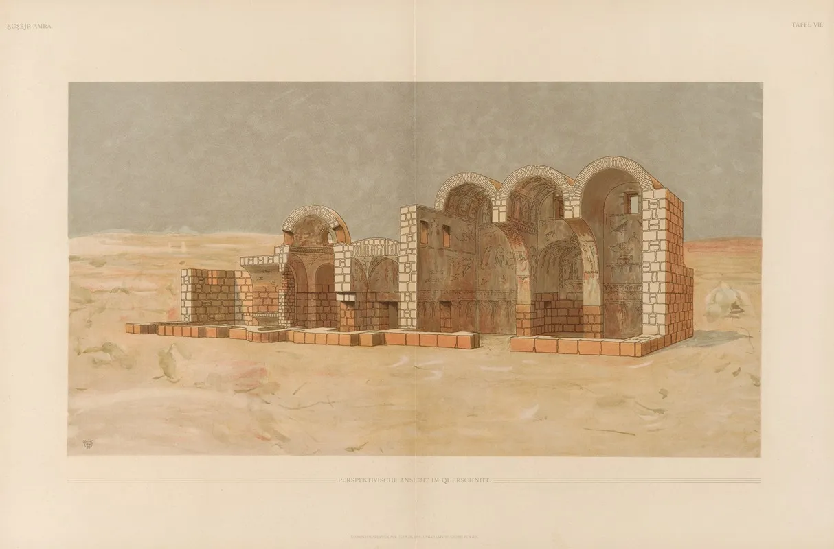 ḳuṣejr ʻamra Mit Einer Karte Von Arabia Petraea Pl 07