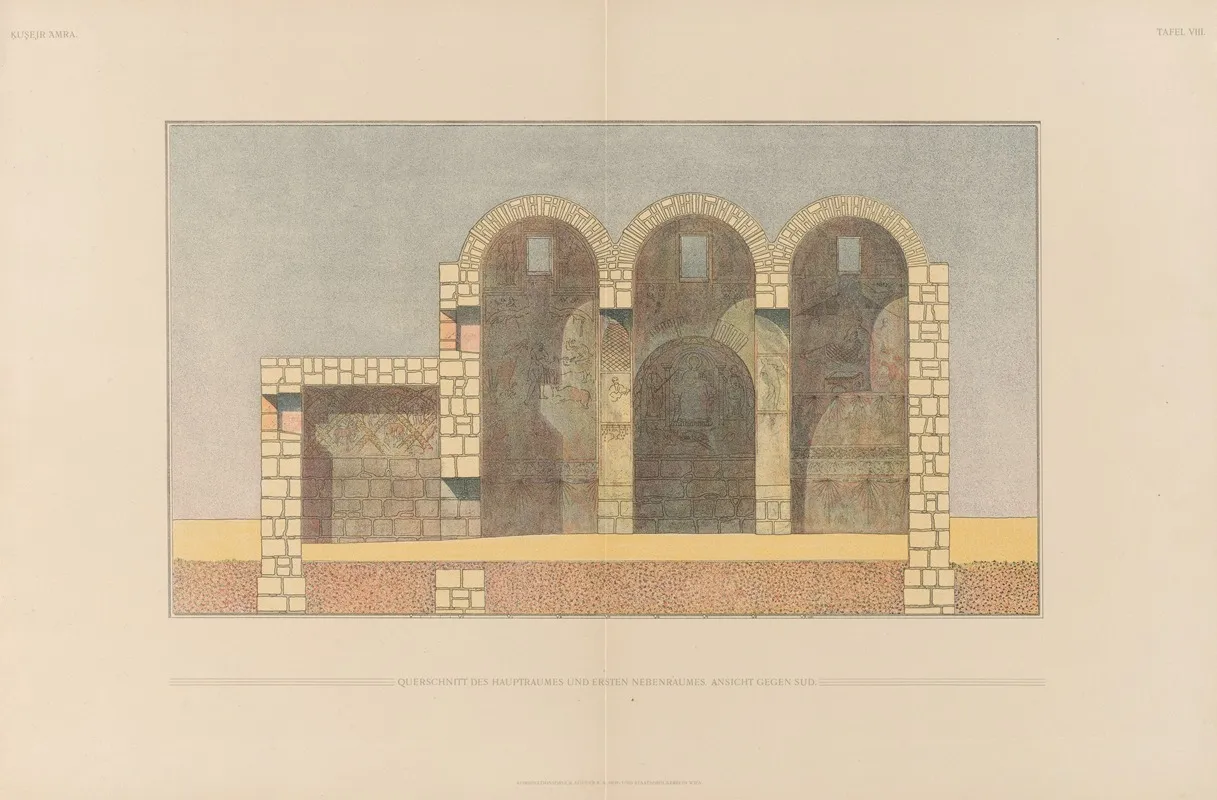 ḳuṣejr ʻamra Mit Einer Karte Von Arabia Petraea Pl 08