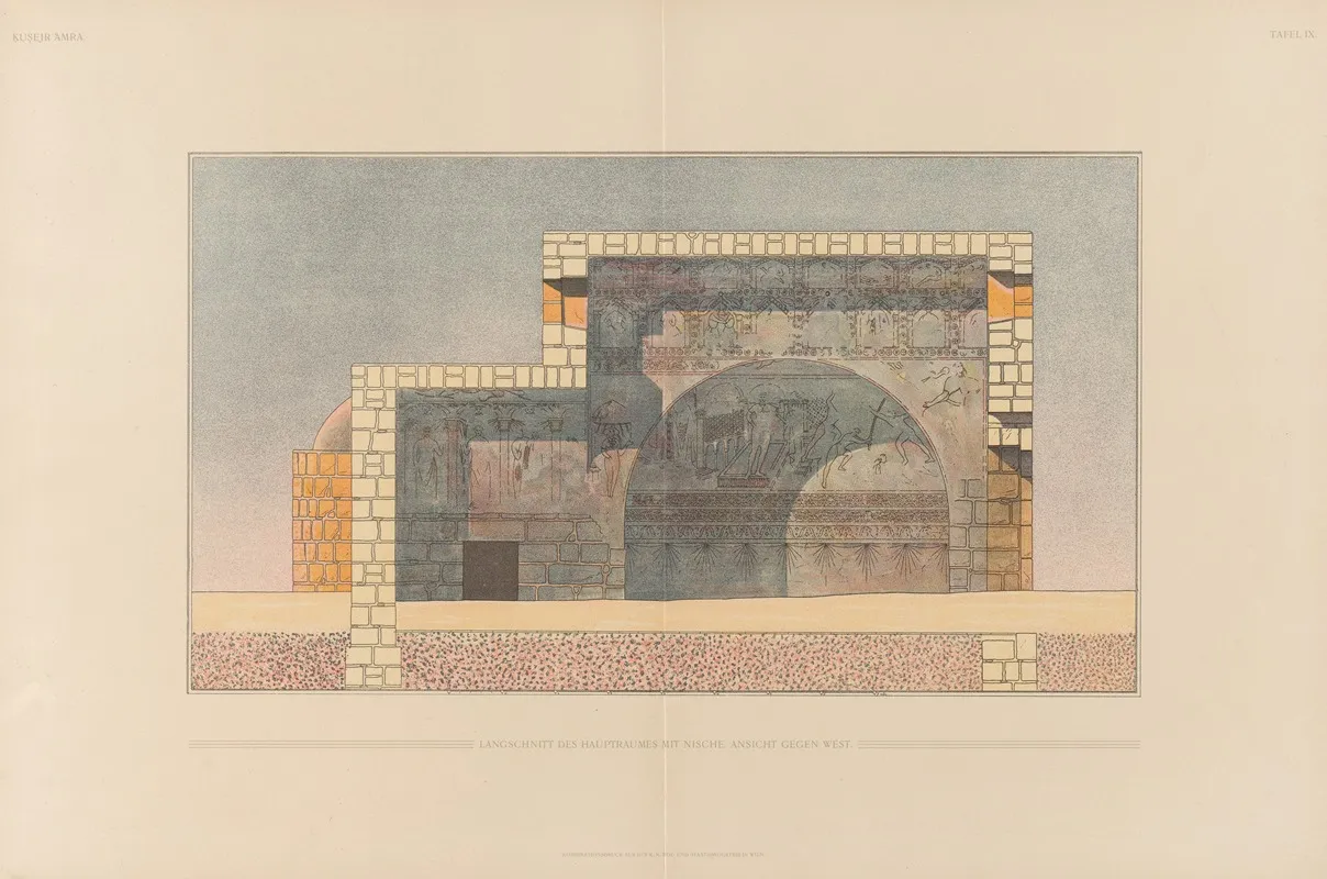 ḳuṣejr ʻamra Mit Einer Karte Von Arabia Petraea Pl 09