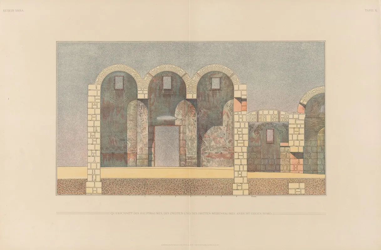ḳuṣejr ʻamra Mit Einer Karte Von Arabia Petraea Pl 10