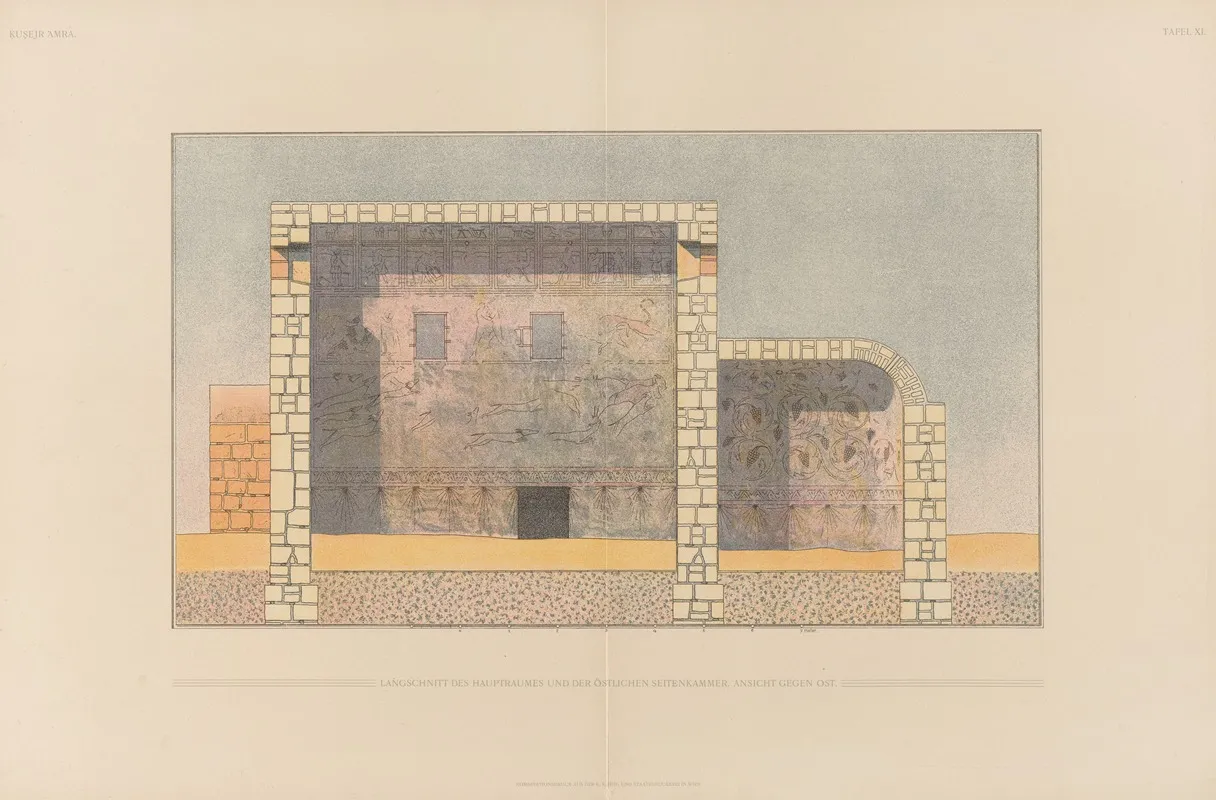 ḳuṣejr ʻamra Mit Einer Karte Von Arabia Petraea Pl 11