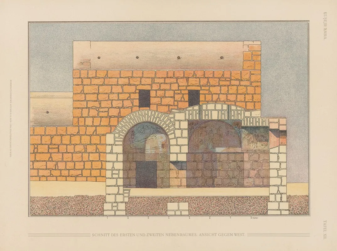 ḳuṣejr ʻamra Mit Einer Karte Von Arabia Petraea Pl 12