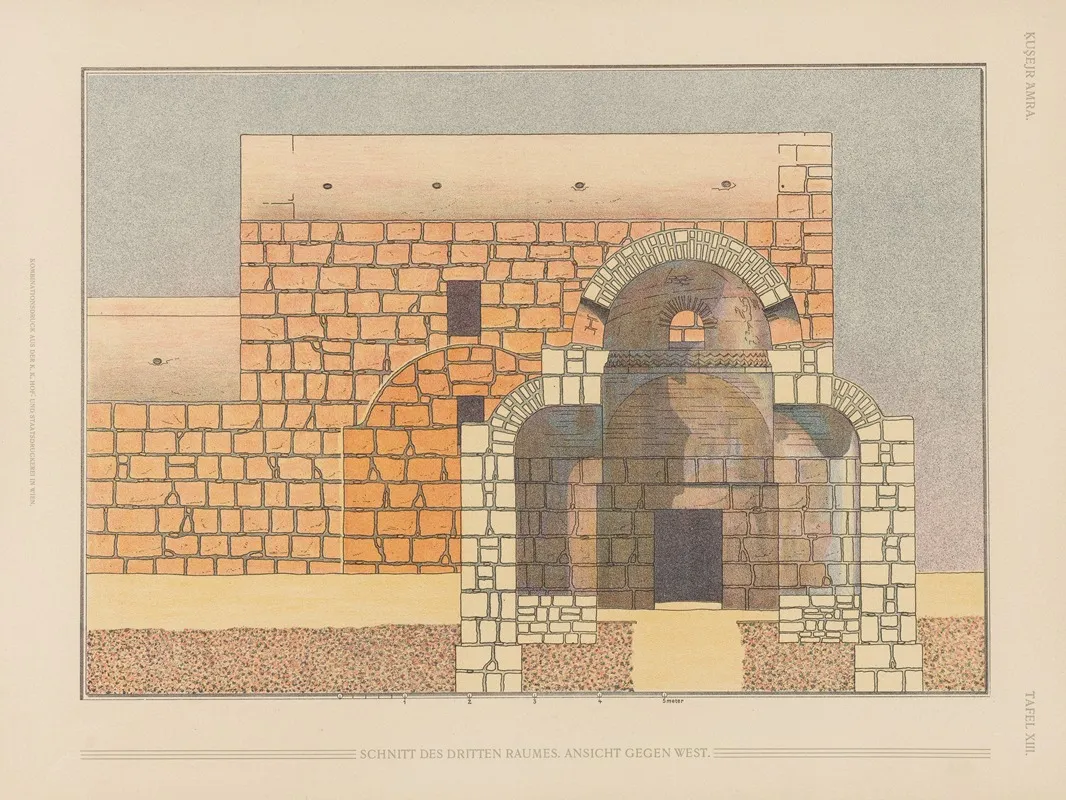 ḳuṣejr ʻamra Mit Einer Karte Von Arabia Petraea Pl 13