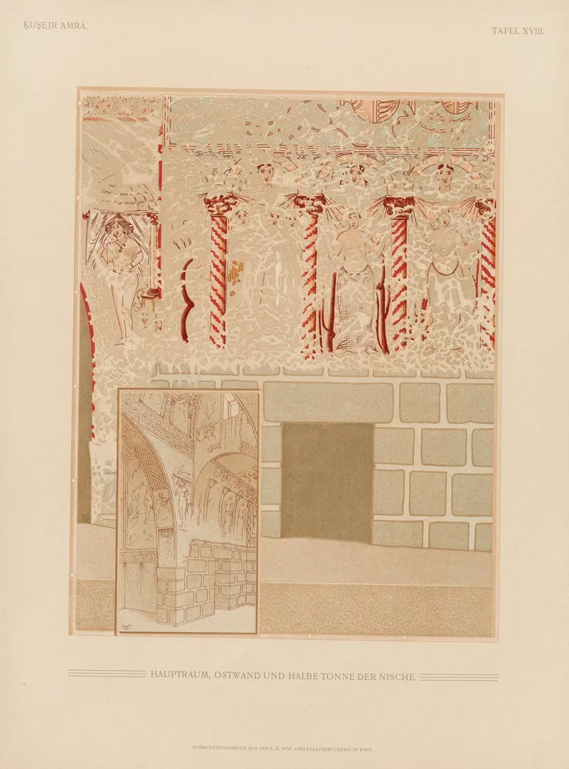 ḳuṣejr ʻamra Mit Einer Karte Von Arabia Petraea Pl 18
