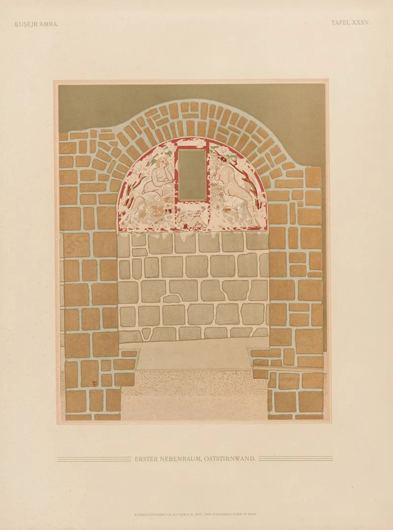 ḳuṣejr ʻamra Mit Einer Karte Von Arabia Petraea Pl 35