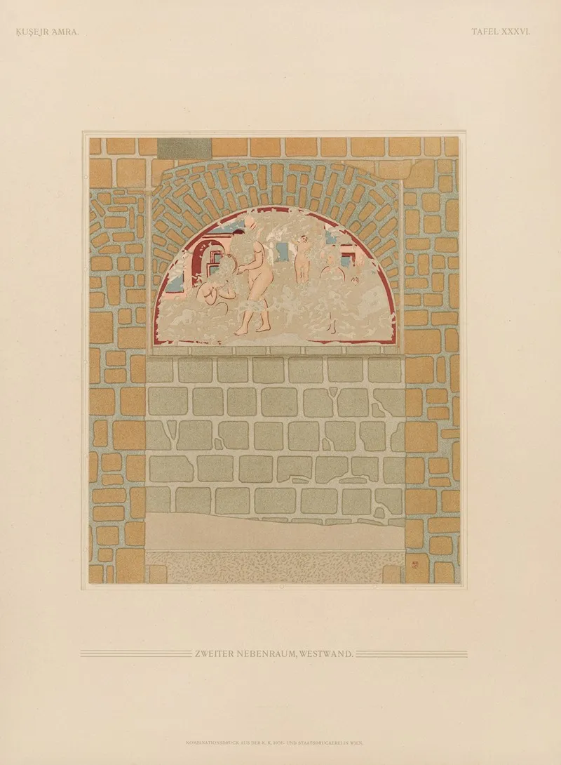 ḳuṣejr ʻamra Mit Einer Karte Von Arabia Petraea Pl 36
